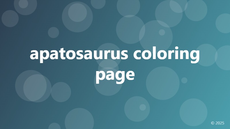 apatosaurus coloring page