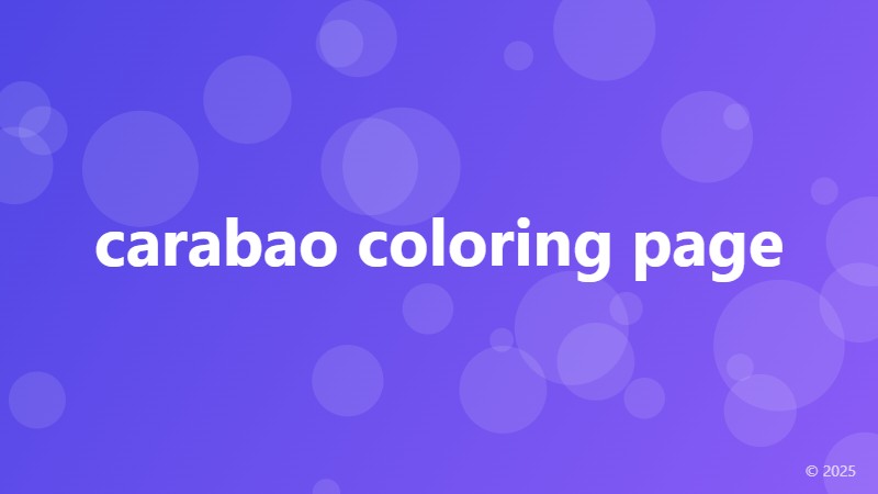 carabao coloring page