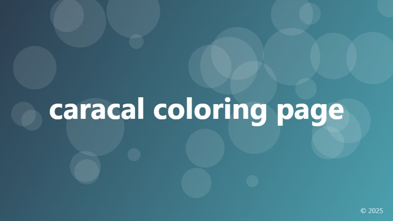 caracal coloring page