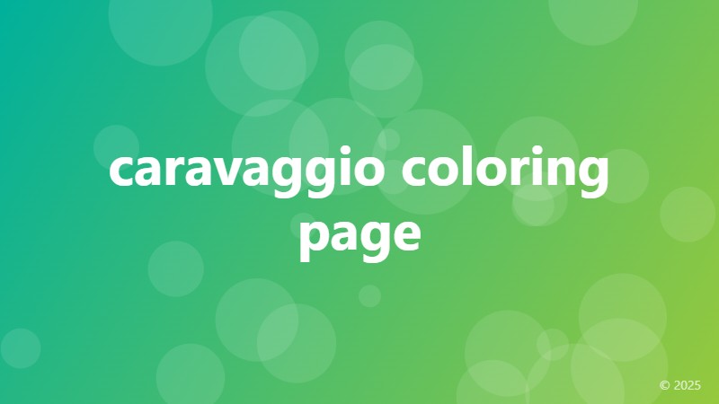 caravaggio coloring page