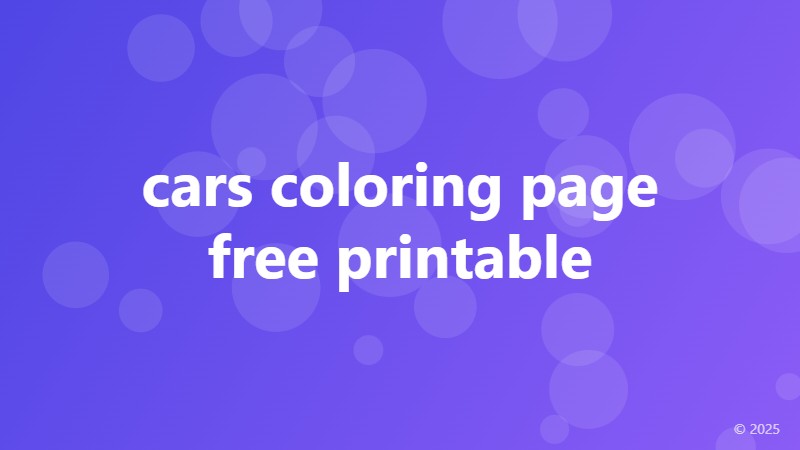 cars coloring page free printable