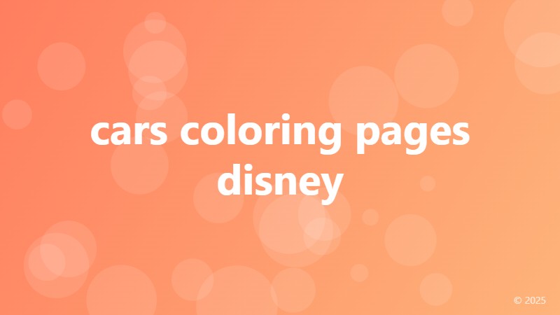 cars coloring pages disney