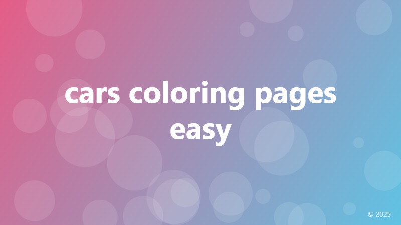 cars coloring pages easy