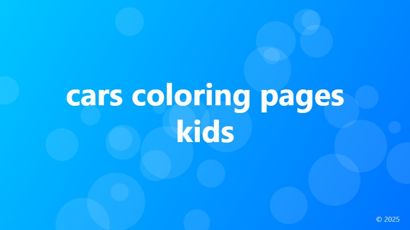 cars coloring pages kids