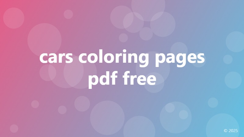 cars coloring pages pdf free