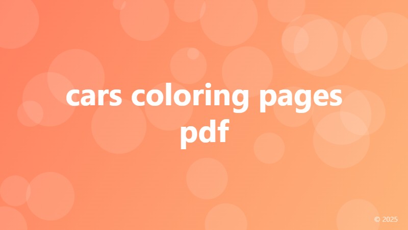 cars coloring pages pdf