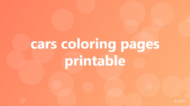 cars coloring pages printable