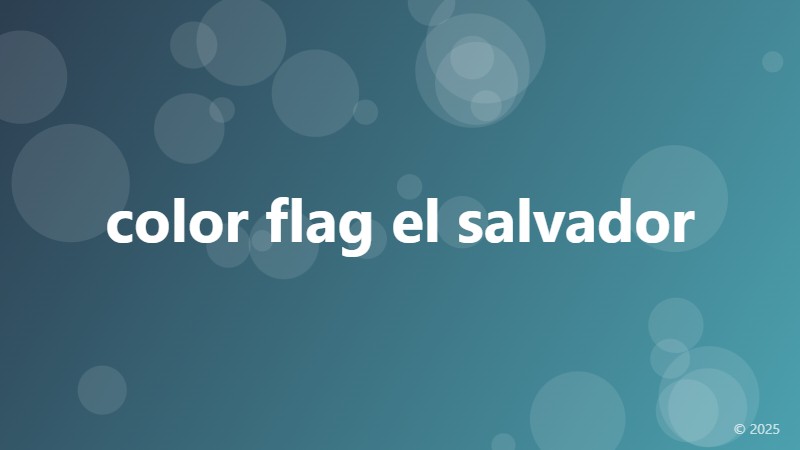 color flag el salvador