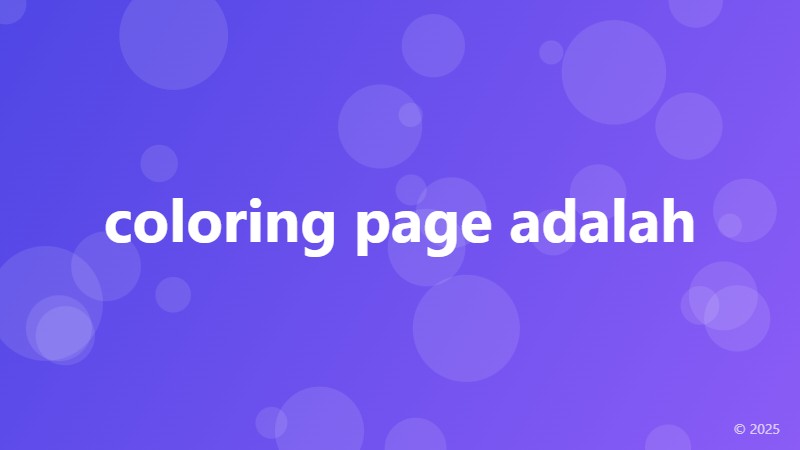 coloring page adalah