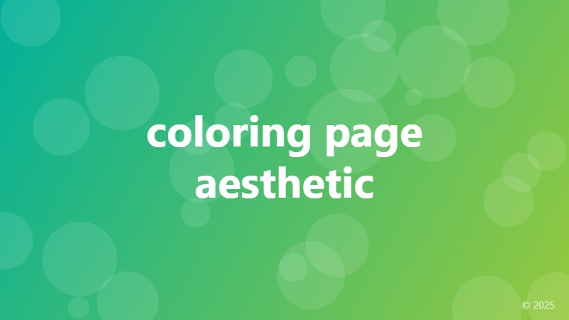 coloring page aesthetic