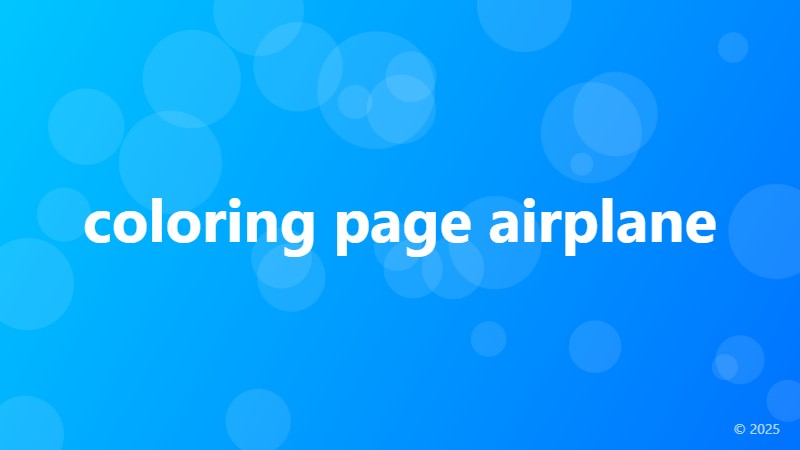coloring page airplane