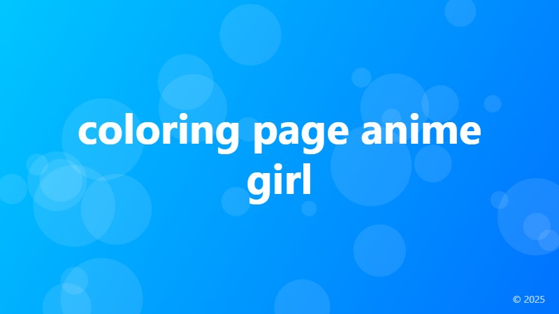 coloring page anime girl