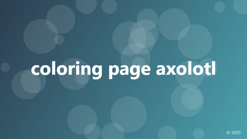 coloring page axolotl