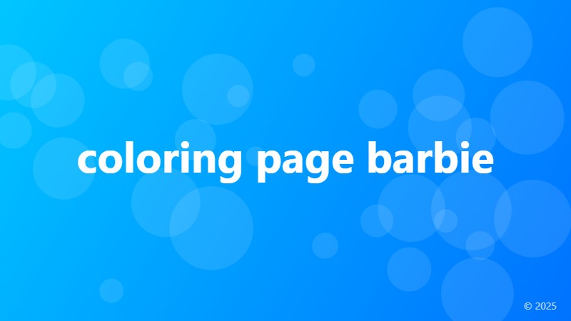 coloring page barbie