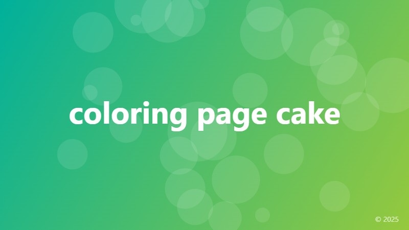 coloring page cake