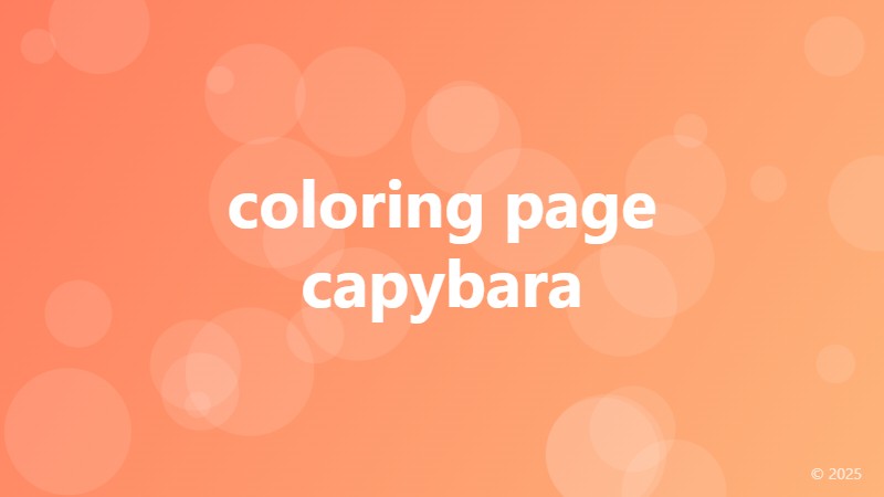 coloring page capybara