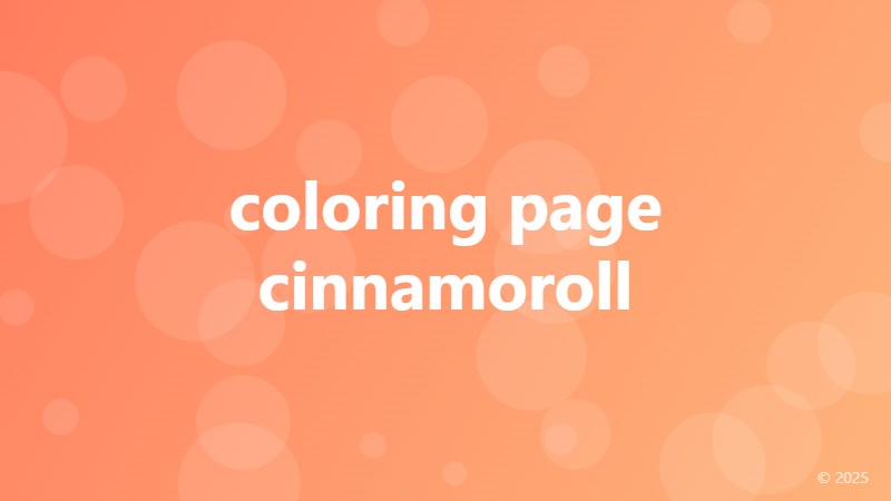 coloring page cinnamoroll