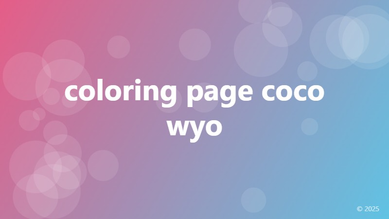 coloring page coco wyo