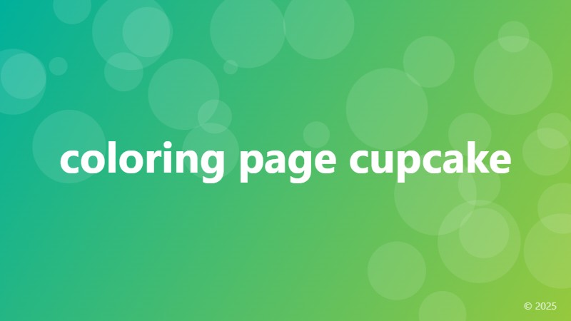 coloring page cupcake