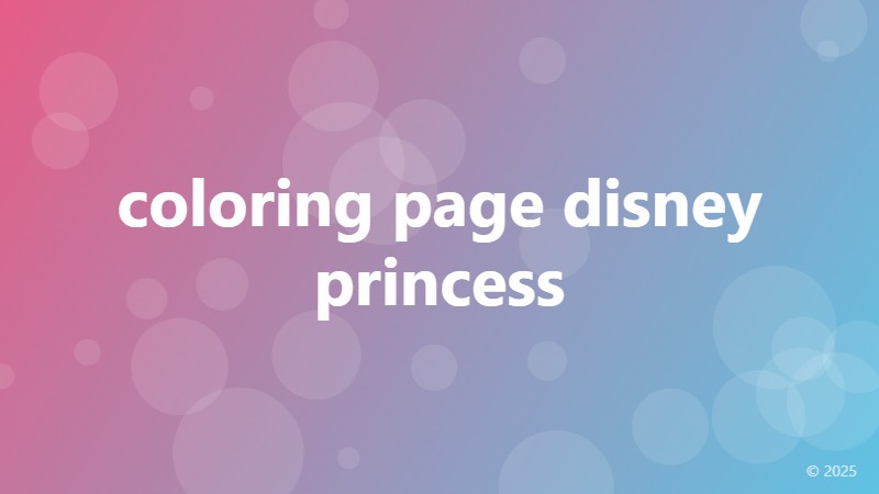 coloring page disney princess