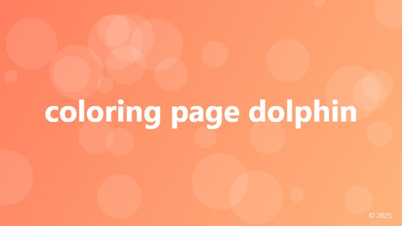 coloring page dolphin