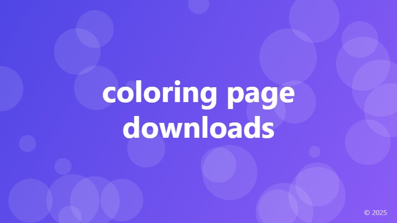 coloring page downloads