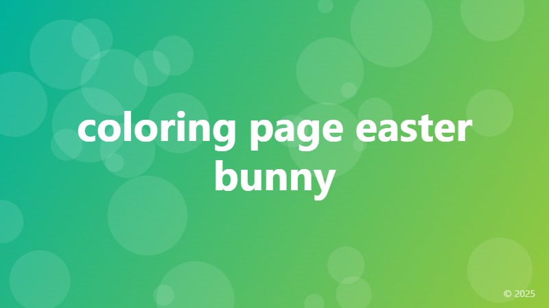 coloring page easter bunny