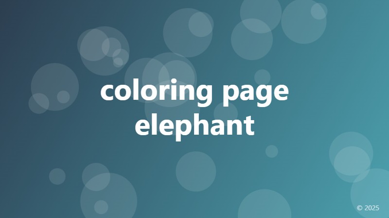 coloring page elephant