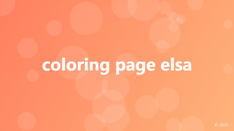 coloring page elsa