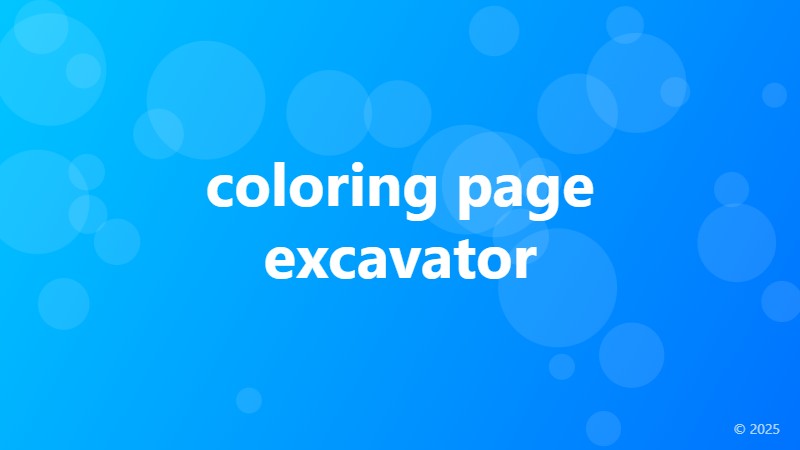 coloring page excavator