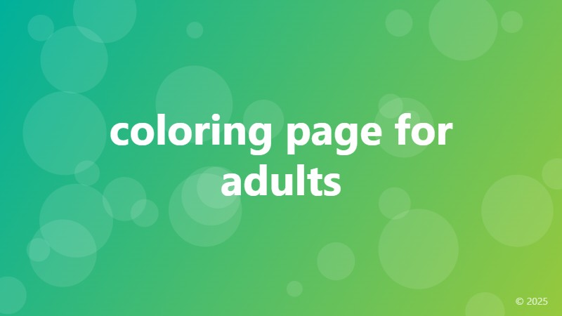 coloring page for adults