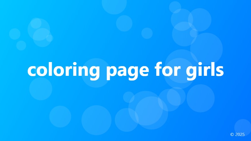 coloring page for girls