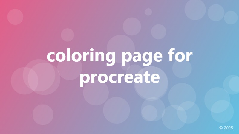 coloring page for procreate