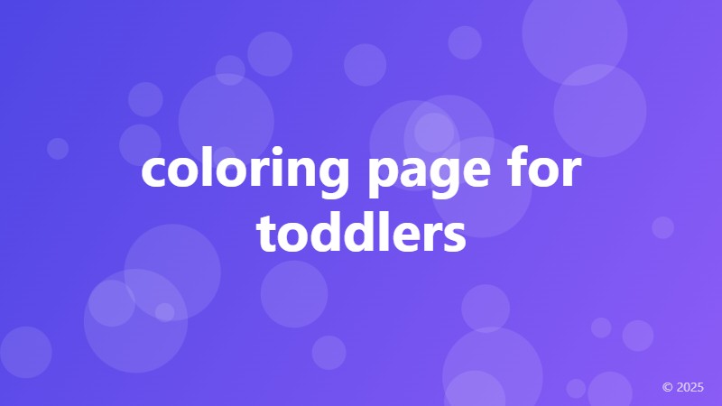 coloring page for toddlers