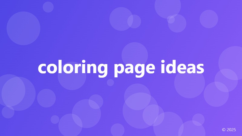 coloring page ideas