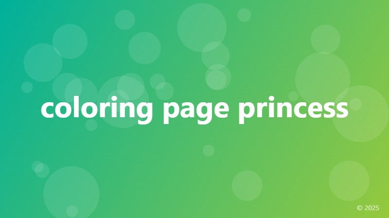 coloring page princess