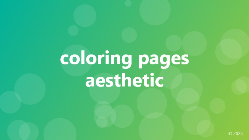 coloring pages aesthetic