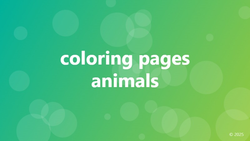 coloring pages animals