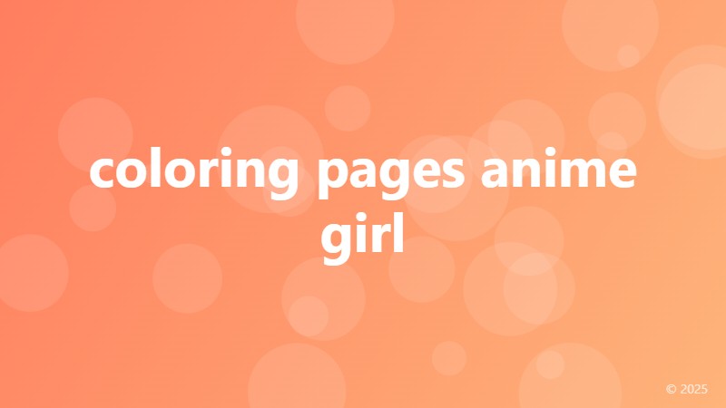 coloring pages anime girl