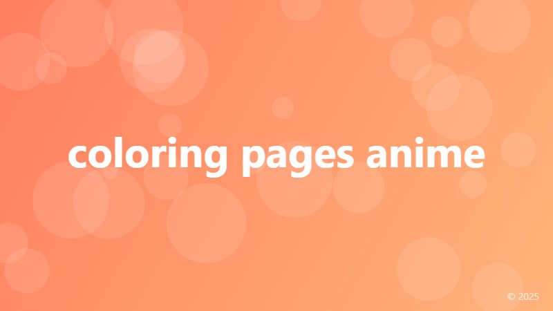 coloring pages anime