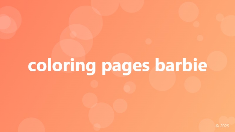 coloring pages barbie