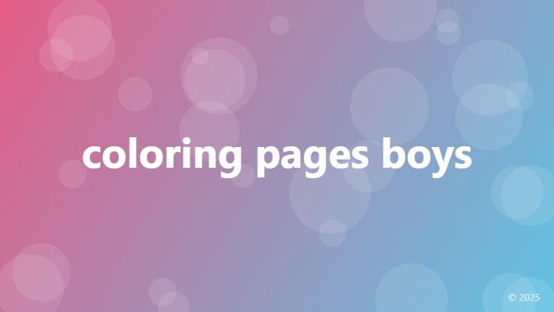 coloring pages boys