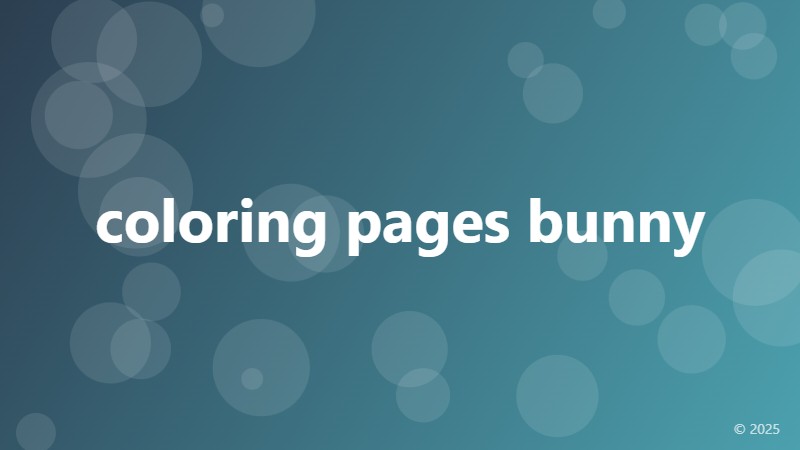 coloring pages bunny