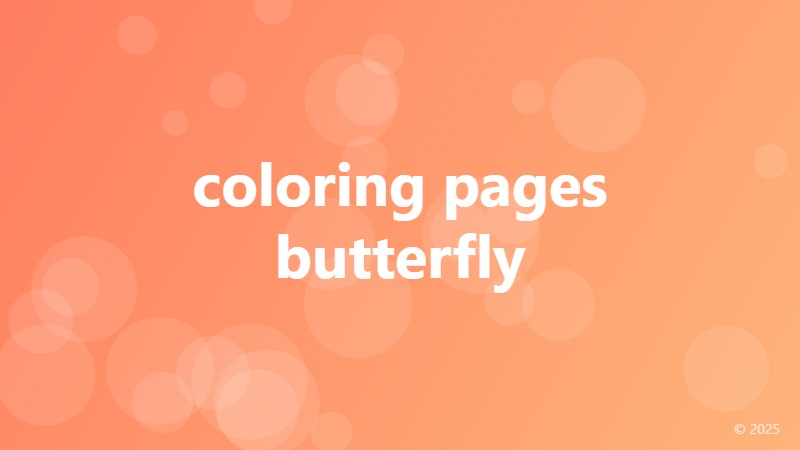 coloring pages butterfly