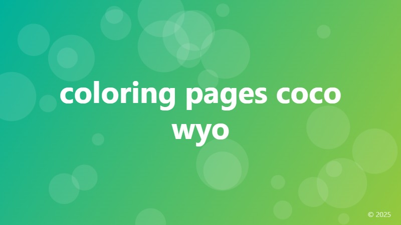 coloring pages coco wyo