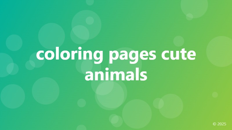 coloring pages cute animals