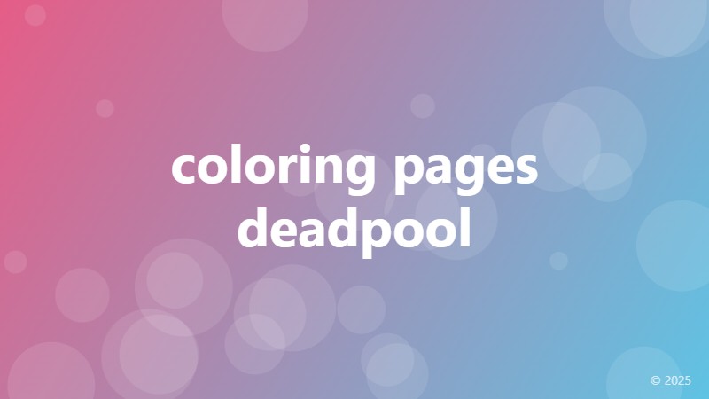 coloring pages deadpool