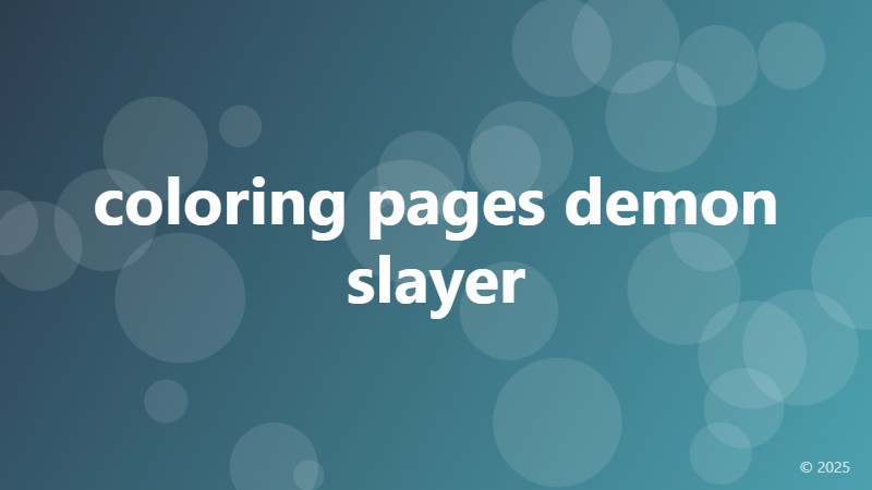 coloring pages demon slayer