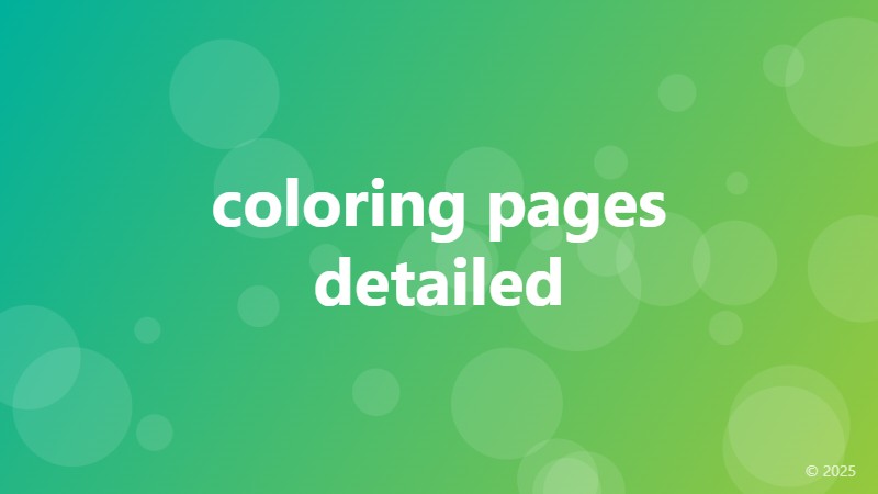 coloring pages detailed