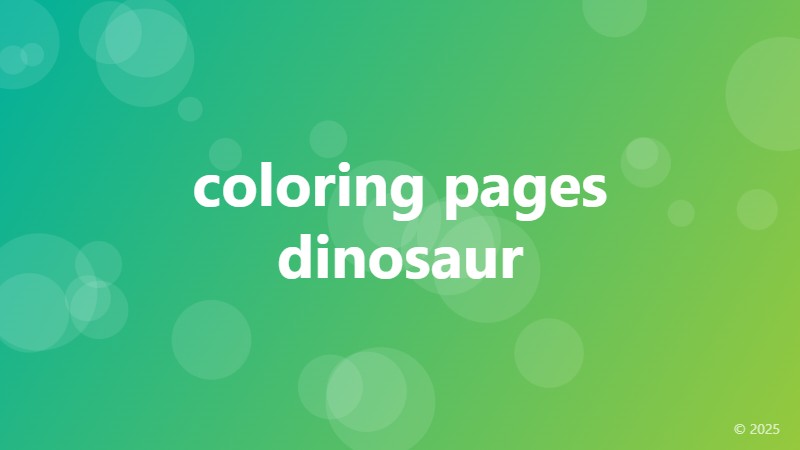 coloring pages dinosaur